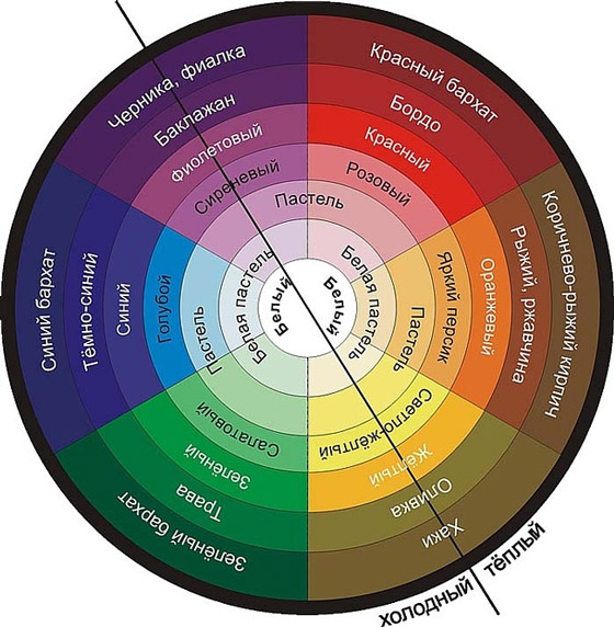 цветовой круг для определения цвета