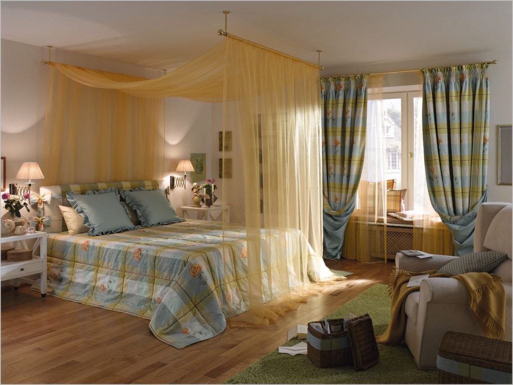 Двойные вуалевые шторы для спальни фото дизайн