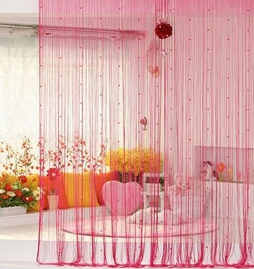 Розовые шторы кисея в интерьере